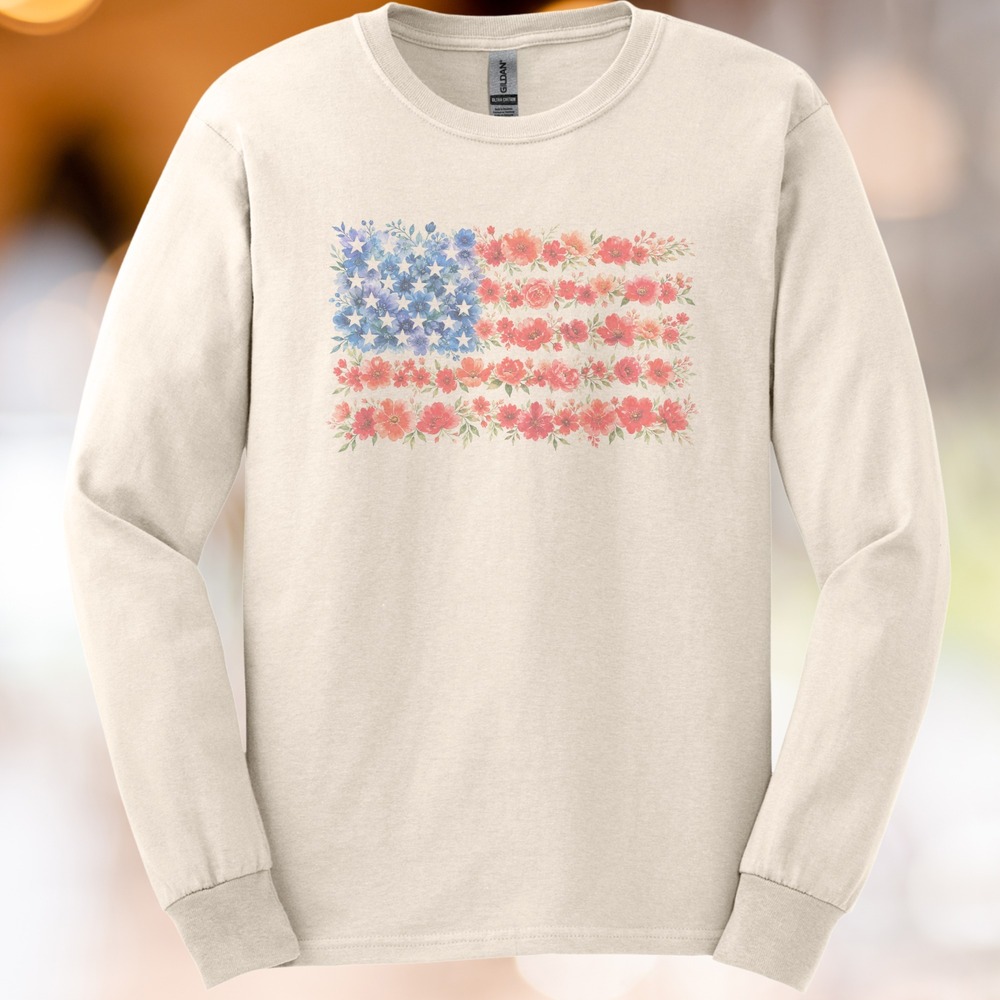 Watercolor Botanical Flag Boho Tee